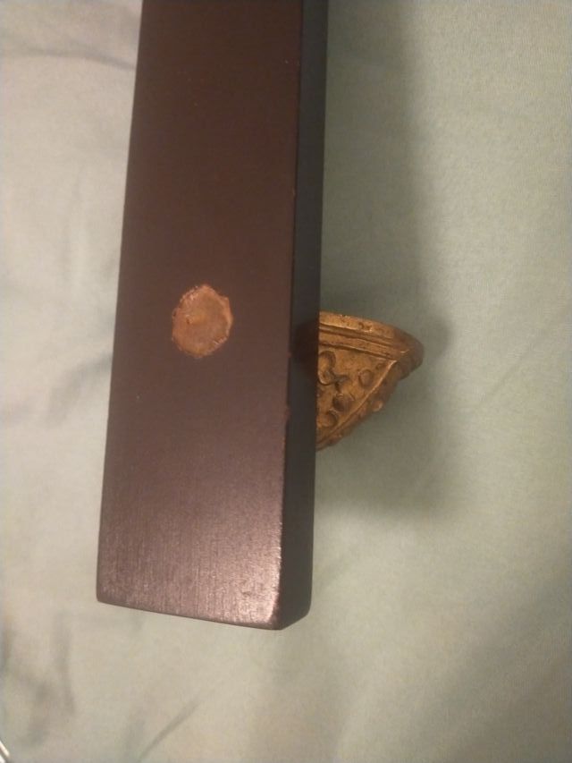 Crucifijo madera y bronce antiguo