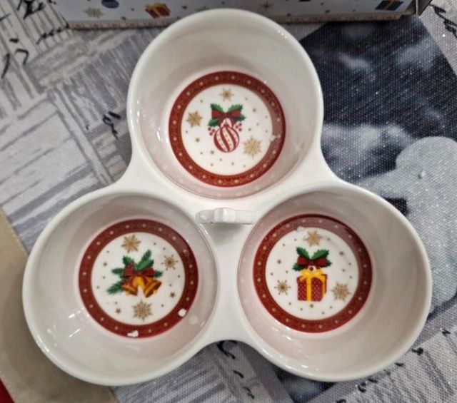 Vassoio/Centrotavola Natale Porcellana