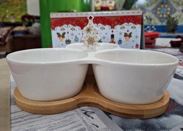 Vassoio/Centrotavola Natale Porcellana