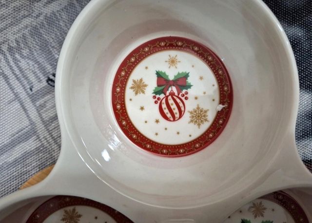 Vassoio/Centrotavola Natale Porcellana