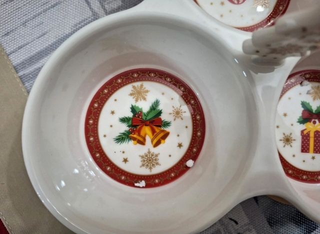 Vassoio/Centrotavola Natale Porcellana