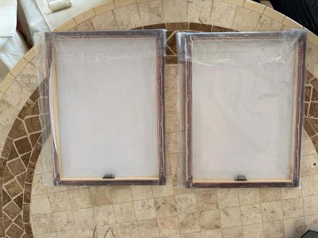 2 lienzos con apariencia de Marco de Madera