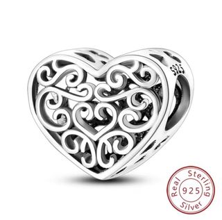 NUEVO Charm Corazón Filigrana Plata 925
