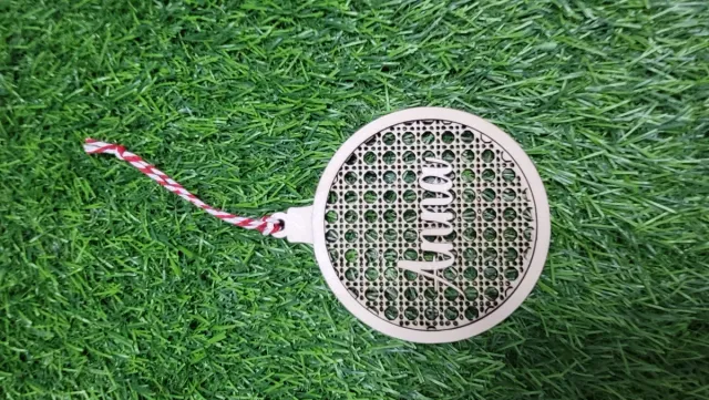 Bolas Navidad Personalizadas Madera y Rattan