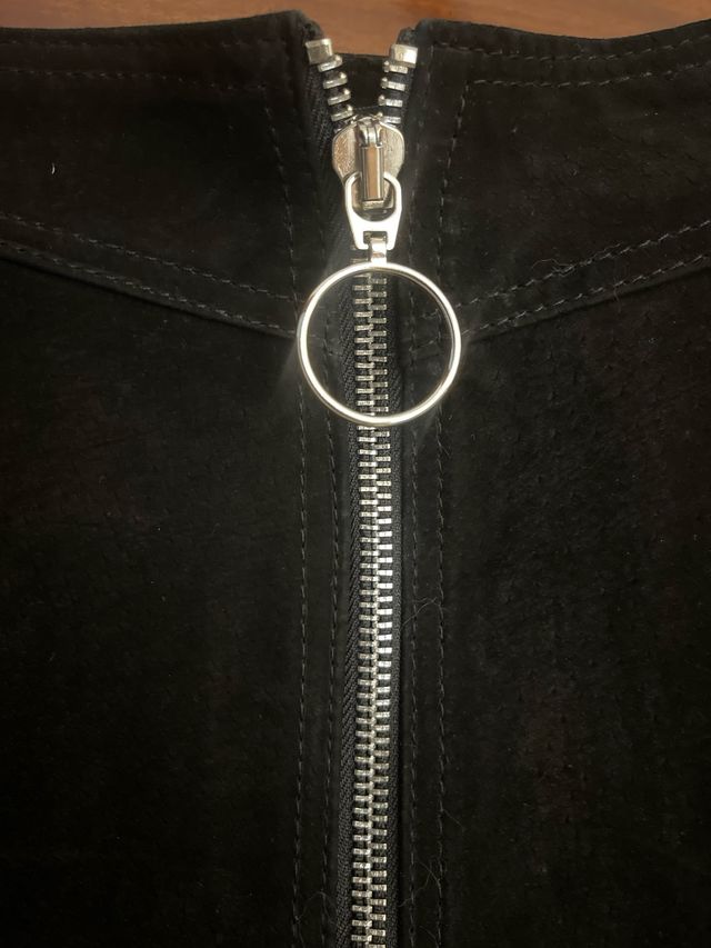 Falda Zara ante cremallera frontal talla XS