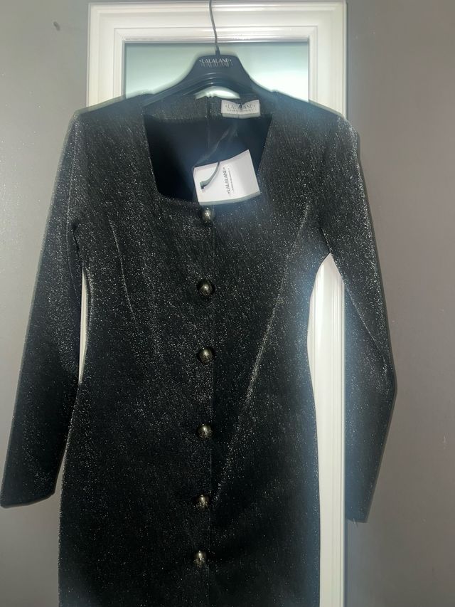 Mini abito LALALAND nero glitter