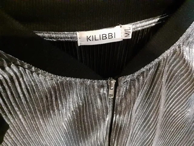 Chaqueta Bomber Fiesta Plateada Algodón