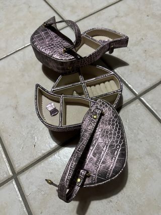 Portagioie viola effetto coccodrillo