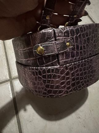 Portagioie viola effetto coccodrillo