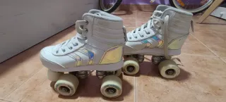 Patines blancos 4 ruedas niña