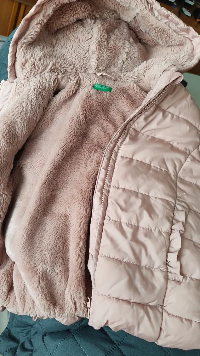 Cazadora invierno niña rosa palo Benetton T4-5 año