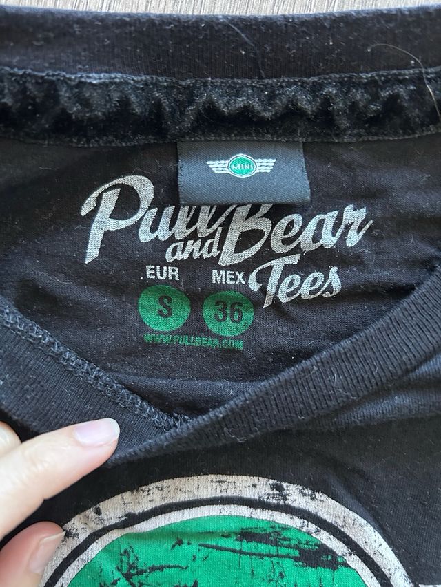 Camiseta Mini Pull&Bear Negra Hombre