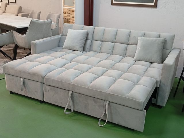 Sofá Cama Gris Nuevo - PAGAS EN CASA