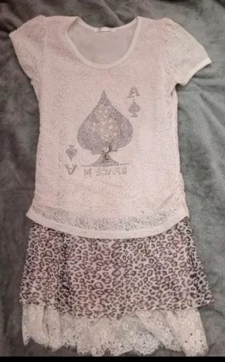 Vestido mujer top kawaii rosa leopardo