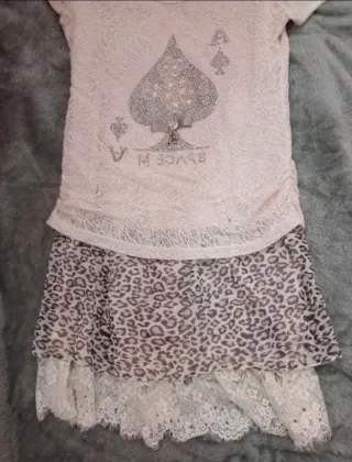 Vestido mujer top kawaii rosa leopardo