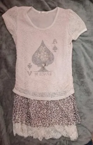 Vestido mujer top kawaii rosa leopardo