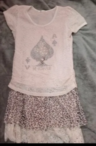 Vestido mujer top kawaii rosa leopardo