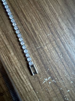 Pulsera Tenis con Cristales Verdes y Plateados