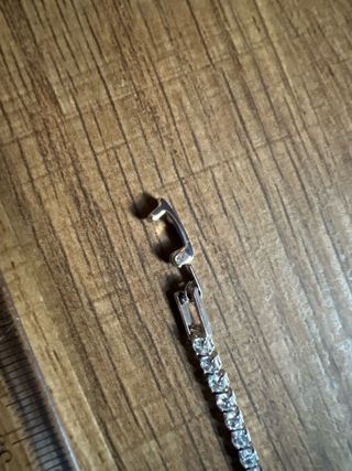 Pulsera Tenis con Cristales Verdes y Plateados