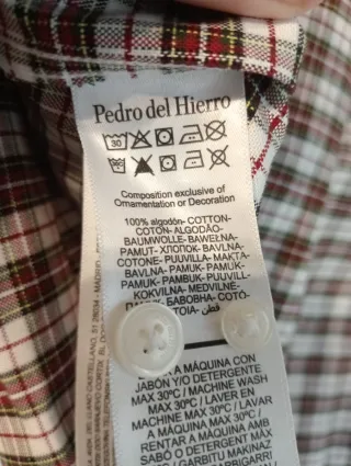 Camisa Pedro del hierro cuadros talla S Hombre