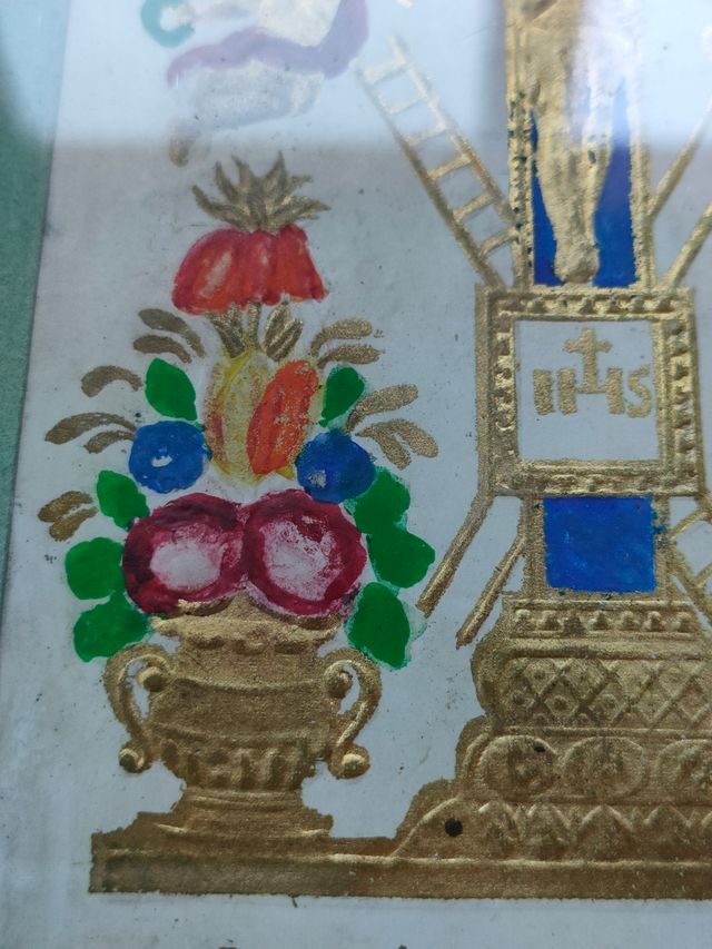 Antico quadretto Gesù in croce con Angeli