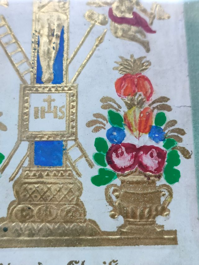 Antico quadretto Gesù in croce con Angeli