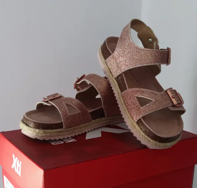 Sandalias niña rosa glitter talla 36