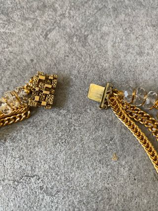 Collana multistrato oro e marrone