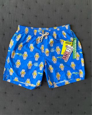 Costume Saint Barth Stampa Orologi Blu