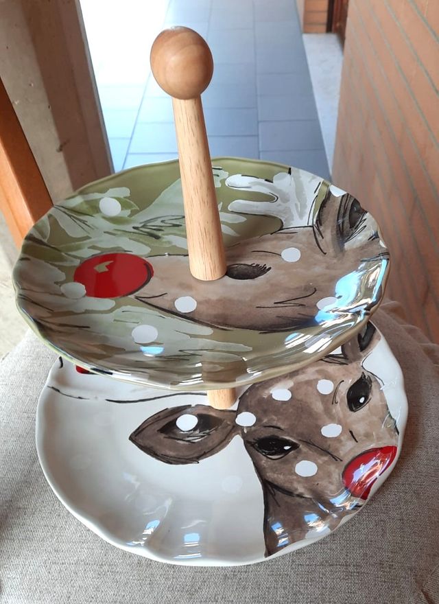 Alzatina Natalizia Centrotavola Natale Renna