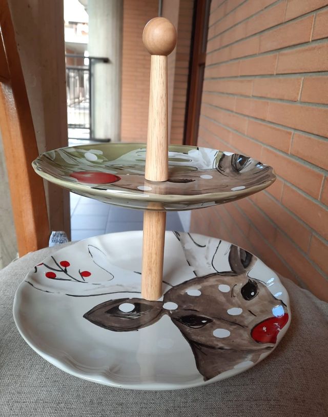 Alzatina Natalizia Centrotavola Natale Renna