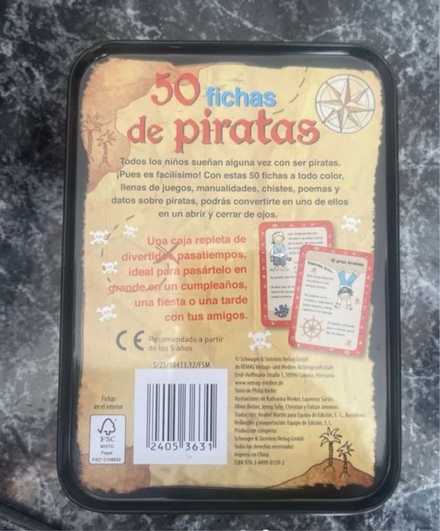 Juego 50 Fichas Piratas