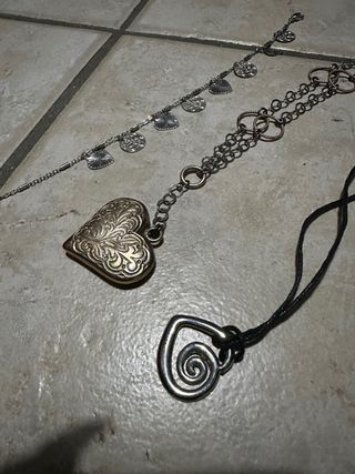 2 collane donna cuore + 1 bracciale