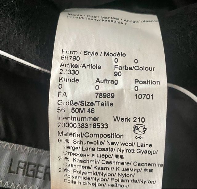 Abrigo de lana negro hombre