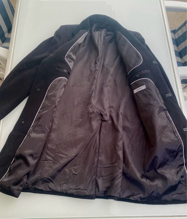 Abrigo de lana negro hombre