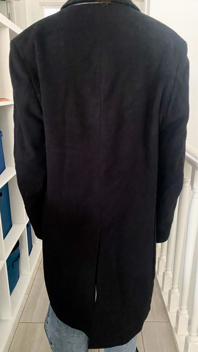 Abrigo de lana negro hombre