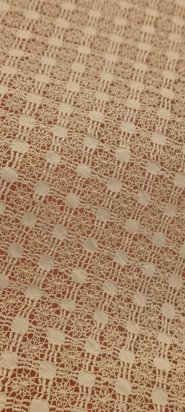 Dos Colchas Antiguas Lino Blanco Deshilado