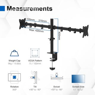 GRIFEMA GB2001-2 Soporte de Monitor Doble Pantalla
