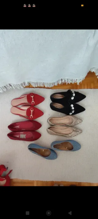 Lote 5 pares bailarinas y cuña