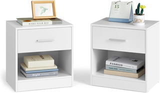 Comodini, Set di 2 Tavolini con Cassetto, Maniglia