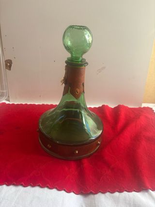 Decanter Vintage Vetro Verde con Tappo