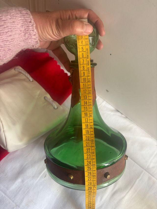 Decanter Vintage Vetro Verde con Tappo