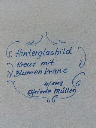 Dipinto Gesù in croce con fiori