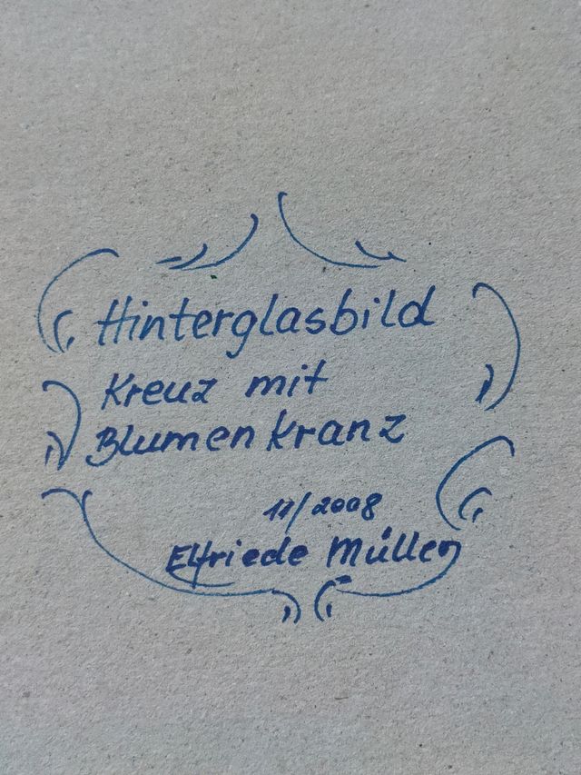 Dipinto   Gesù in croce con fiori