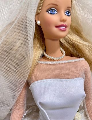 Muñeca Barbie Novia Vestido Blanco Velo