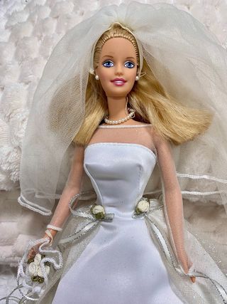 Muñeca Barbie Novia Vestido Blanco Velo