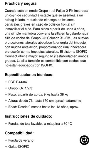 Silla coche Cybex Pallas-2 con Isofix