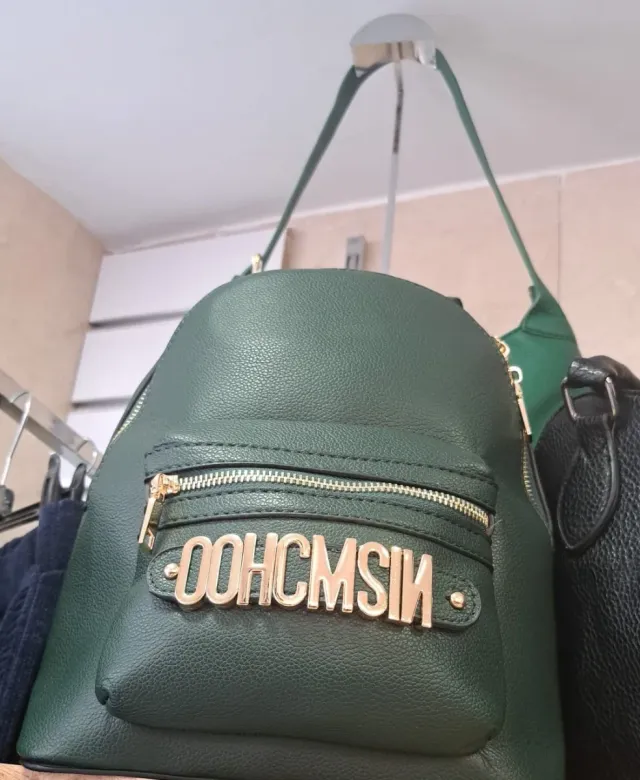 Bolso azul de PU con cadena