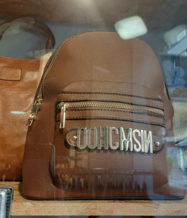 Bolso azul de PU con cadena