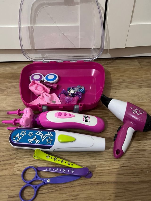 Maletín de peluquería infantil rosa